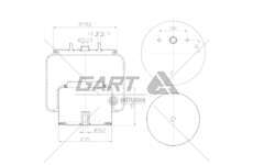 Bellow, air suspension MOLLA PN D308/C DAF GART