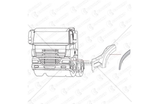 Blatník kabiny DAF 85CF levý široký COVIND COV/CF0/209