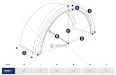 Blatník návěs/ přívěs - jednomontáž 1300x430x690 bez držáků, s bílým páskem 0199841_A
