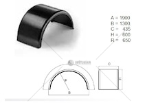 Blatník zadní kulatý 435x1900x1300 bez úchytů 0147928_A