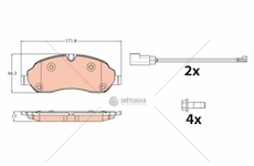 Brzdové destičky ford transit 13> přední 2- senzory gdb2117