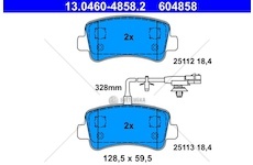 Brzdové destičky renault master iii 10> vzad 2.3 dci WATE 13.0460-4858.2