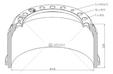 Buben brzdový 410x160 pn man f/l/m2000, tga, tgm, tgs, mercedes sk, ng 0331956_A