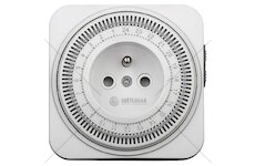 Časový spínač mechanický, denní 24h., interval 15min, vypínač, čtvercový