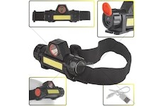 Čelovka LED COB 3W+XPE, 800mAh, s nastavitelnou hlavou, nabíjecí KELTIN