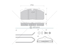 Deska brzdová 29088 bremann 175x86x26 daf 45, rvi midlum, iveco e.cargo,tector, man l2000 0180968_A