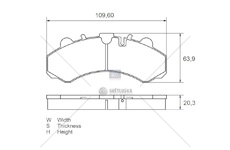 Deska brzdová 29123 bendix 110x64x20 zn iveco daily i/ii/iii, ford transit 350 2.3 04/06> 0198625_A