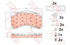 Deska brzdová 29246 trw 244x111x30 pn knorr sm7 mercedes actros mp2/mp3 0225860_A