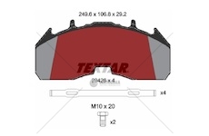 Deska brzdová 29332 textar 249,5x106,8x29,25  scania p,g,r,t  pde/ hpi / xpi euro 5 0848449_A