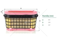 Filtr vzduchu mercedes actros mp4/mp5 od 2011, antos 963, arocs 964  0034952_A