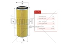 Filtr vzduchu wpo-186 vs13 motoru liaz, tatra  0013235_A