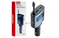 FM transmitter 1×USB-A 1×USB-C 12V 24V AMIO-04656