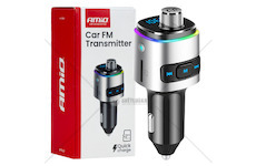 FM transmitter 2×USB-A microSD 12V 24V AMIO-04654