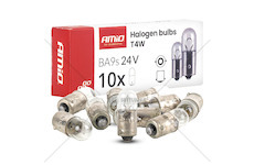 Halogenové žárovky T4W 24V 4W BA9S 10ks.AMiO-04945