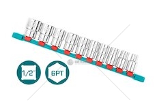 Hlavice nástrčné, sada 10ks, 1/2", industrial TOTAL