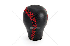 Hlavice řadicí páky kožená obyčejná červené nitě