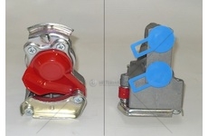 Hlavice spojovací vzduchová dvouvývod červená M16x1,5  s ventilem