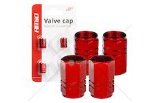 Hliníkové čepičky na ventil červené 4 ks AMiO-02238