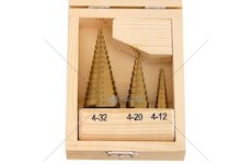 HSS stupňový vrták, sada 3ks, 4-32mm, 4-20mm, 4-12mm GEKO