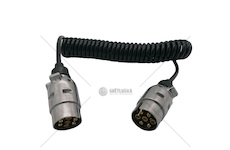 Kabel elektr. 7 propojovací spirálový s koncovkami kov 3m