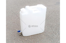 Kanystr 10L plastový průhledný s kovovým kohoutem 049