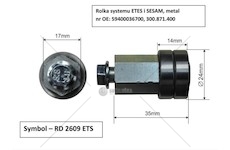 Kladka bočnice SESAM dvojitá FI24 DL.35MM  RD2609ETS