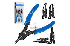 Kleště seeger na pojistné kroužky 160 mm, 4 vyměnitelné koncovky - GEKO