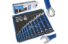 Klíče očkoploché 6 - 32 mm, s pogumovanou rukojetí, sada 12 ks GEKO