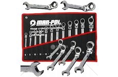 Klíče očkoploché ráčnové s kloubem 12 ks 8-22mm MAR-POL