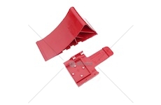 Klín pod kola L=255mm, barva - červená, s držákem klínu, max zatížení 1,6T