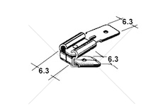 Konektor faston - dutinka 6,3mm s odbočkou, 2x kolík 6,3mm 199939669_A