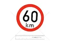 Konstrukční rychlost, nejvyšší povolená rychlost | Samolepka 60km
