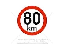 Konstrukční rychlost, nejvyšší povolená rychlost | Samolepka 80km