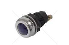 Kontrolka modrá kulatá chrom