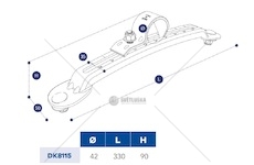 Konzola držáku blatníku stavitelná - pozink, černá 330/pr.42mm domar 0199731_A