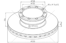 Kotouč brzdový 330x34x104 pn man l2000,m2000, m2000m 0224835_A