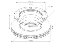 Kotouč brzdový 330x34x137 bez kroužku abs rvi midlum 0135546_A