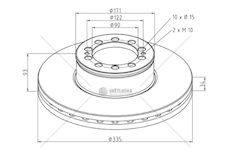 Kotouč brzdový 335x34x93 pn/zn man tgl, tgm, l2000,m2000 0147784_A