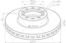 Kotouč brzdový 375x45x99 pn l/p rvi midlum do 2006, daf lf55, lf55 iv 0292205_A