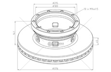 Kotouč brzdový 376x45x141 pn l/p saf b9-19,5