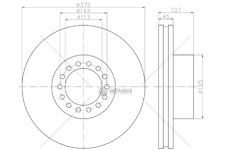 Kotouč brzdový 377x45x107 pn iveco e.cargo iv od 09.2015, zn e.fire od 2006 0221728_A