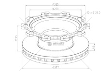 Kotouč brzdový 377x45x160 bpw sb600 skh,skhb,shzf 9010 eco plus  0064052_A
