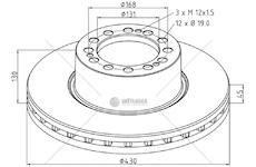 Kotouč brzdový 430x45x130 saf skrb 9022h,skrb 9022k,skrb 9022w 0035996_A
