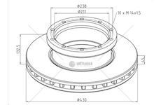 Kotouč brzdový 430x45x132,5 pn/zn mercedes actros, axor, intouro, atego,citaro, irisbus   0040667_A