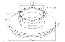 Kotouč brzdový 432x45x135 man tga, tgm, tgx, tgs, e2000, f2000, l2000 0047924_A