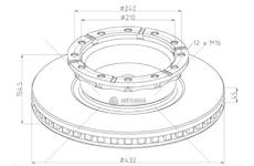 Kotouč brzdový 432x45x154,5 s kroužkem abs zn iveco stralis, e.cargo 0117959_A