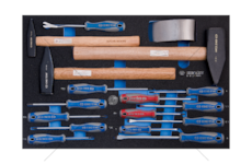 17 PC. Šroubováky + kladiva na vozík (EVA FOAM) Zásobník kategorie #6 (560 x 375 mm) Zásuvka B3 (579x380)