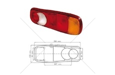 Kryt zadní svítilny 5-dílný 350x133  l/p rvi midlum, daf lf45,lf55, avia 0065249_A