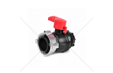 Kulový ventil pro kontejner na vodu IBC, vnitřní závit S75x6, vnější závit s odtokem S60x6