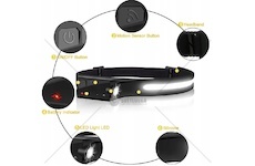 LED čelová svítilna 350lm 1200mAh W689-1